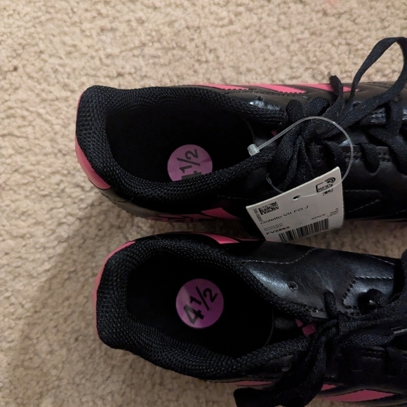 Adidas Goletto VII FG J Youth Soccer Cleats Black Pink Size 4.5 Youth - Picture 9 of 11